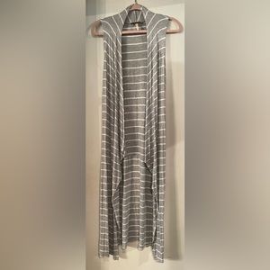 Grey and white striped kimono